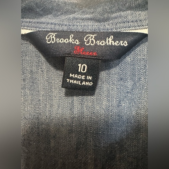 Brooks Brothers Chambray Cotton Denim Shirt Kids Dress Size 10 - Picture 6 of 7